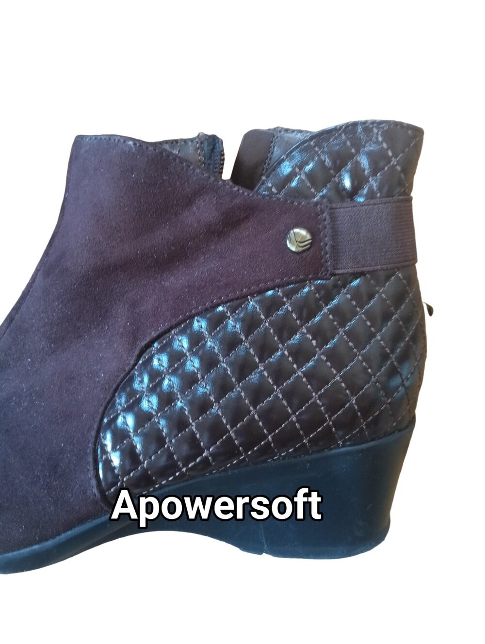 Stride Rite Faux Suede Quilted Ankle Booties Size 8.5 - Picture 5 of 6